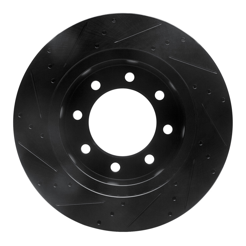 Dodge Ram 3500 Brake Rotor (1) - Front Right - R1 Concepts - Drilled & Slotted - Black - `03-`08